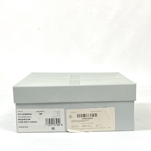 New Sole Society Candrah Cow Split Suede Leather Ankle Bootie , Mushroom 7 - Picture 8 of 10